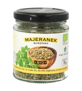 Bezglutenowy majeranek bio 15g Pięć Przemian