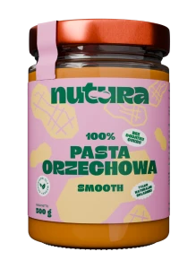 Bezglutenowa wegańska pasta orzechowa kremowa 470g Nutura
