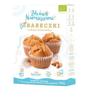 Bezglutenowa mieszanka na Babeczki z mąką migdałową  bio 272g Zdrowo Namieszane