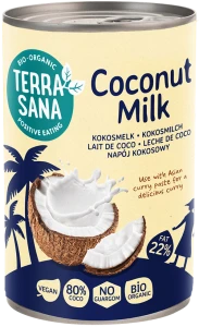 Bezglutenowe mleko kokosowe bio 400ml Terrasana