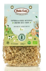 Bezglutenowy makaron z ryżu brązowego farma bio 250g Dalla Costa